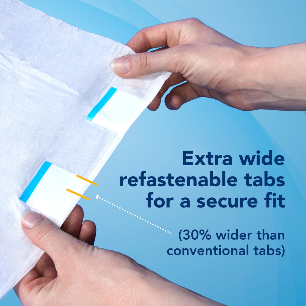 TotalDry Ultimate X-Plus dual-layer design with a soft inner lining for gentle skin contact.