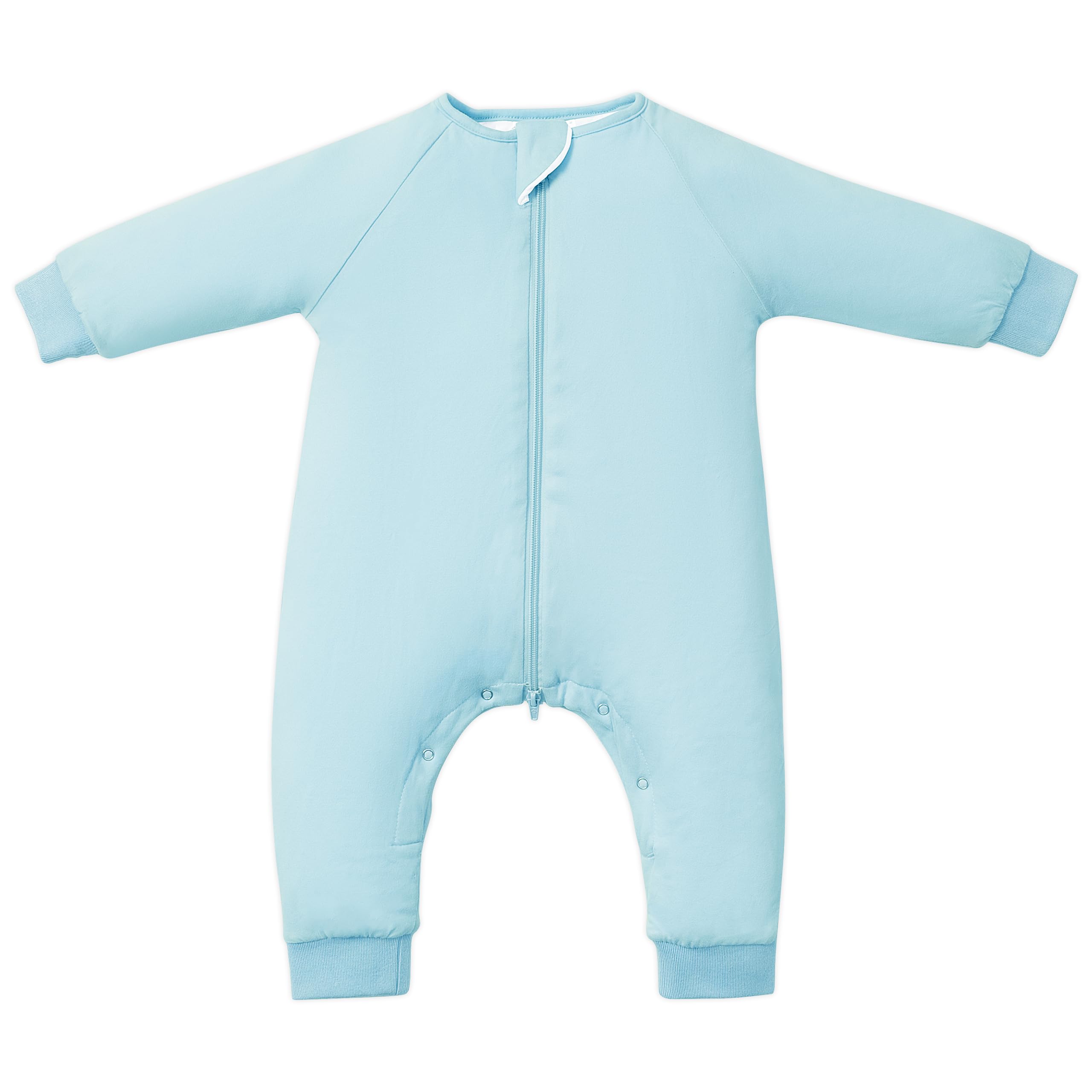 TOTBASIC 1.0 TOG sleep sack with feet, front view showing warm, move-friendly fit for toddlers.