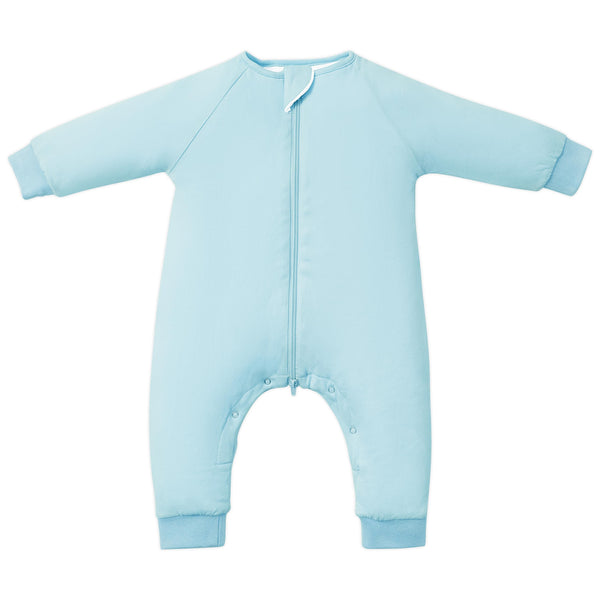 TOTBASIC 1.0 TOG sleep sack with feet, front view showing warm, move-friendly fit for toddlers.