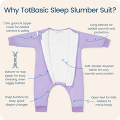 TOTBASIC sleep sack in soft breathable fabric for baby skin comfort.