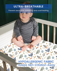 TotBasic 360-fit crib sheet with full-edge elastic stays secure