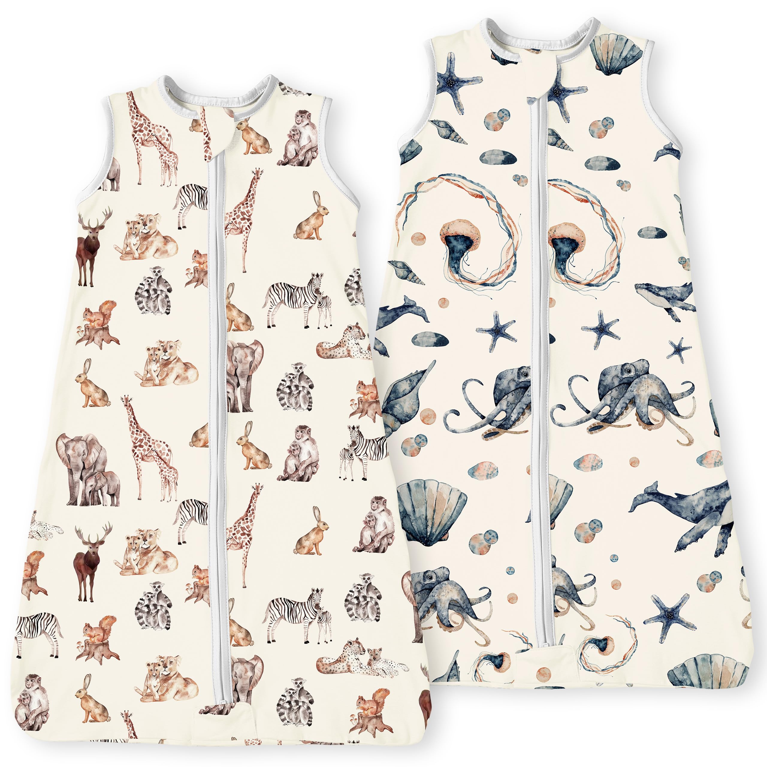 TotBasic baby sleep sack 6-12 months with 2-way zipper for easy night changes