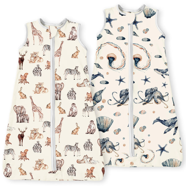 TotBasic baby sleep sack 6-12 months with 2-way zipper for easy night changes