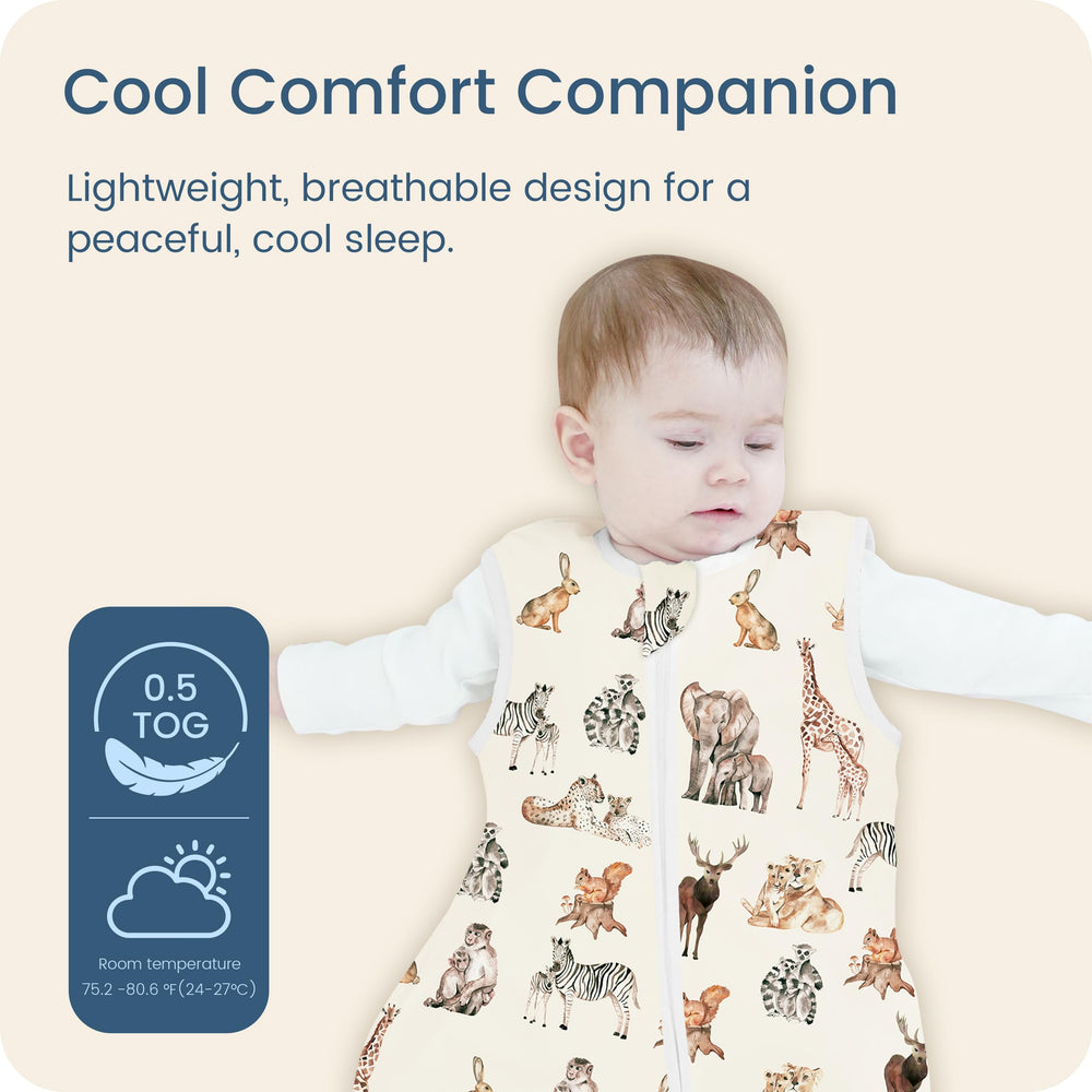 TotBasic hip-design sleep sack supports natural leg movement.