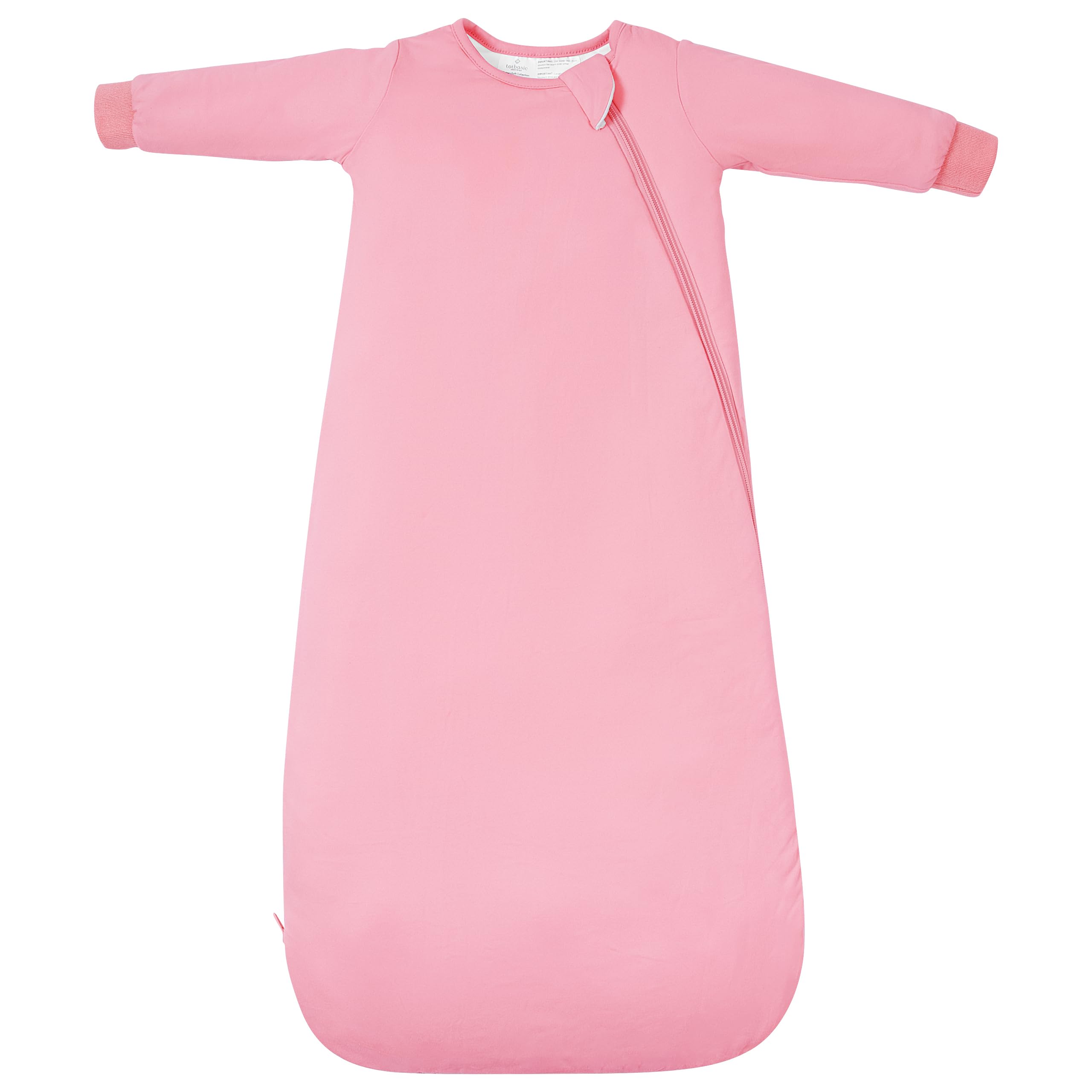 TOTBASIC baby sleep sack in sweet pink worn by infant for cozy nights