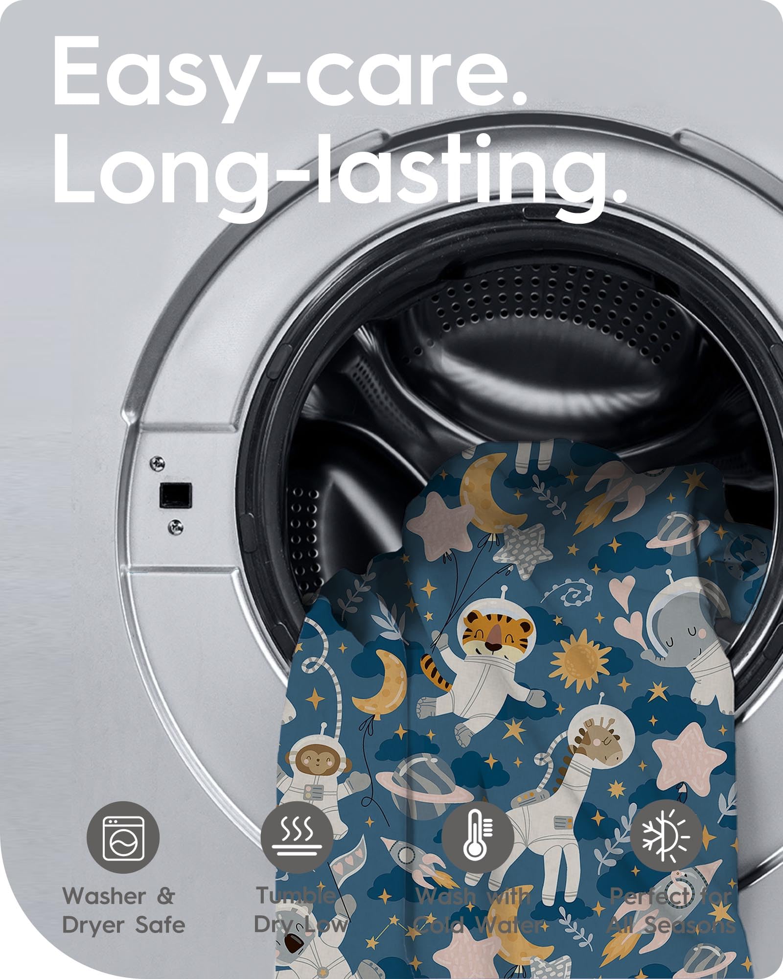 Breathable 100% jersey fabric keeps baby comfy through the night.