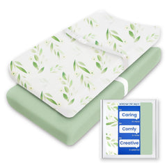 TotBasic changing pad cover in sage green with soft, breathable fabric for gentle diaper changes