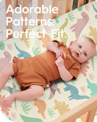 TOTBASIC crib sheet fit-360—stays in place with full-bottom elastic