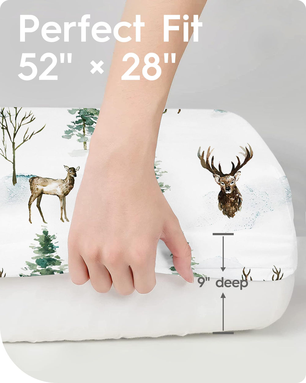 TOTBASIC Netural elastic edge shows all-around snug fit for crib sheets