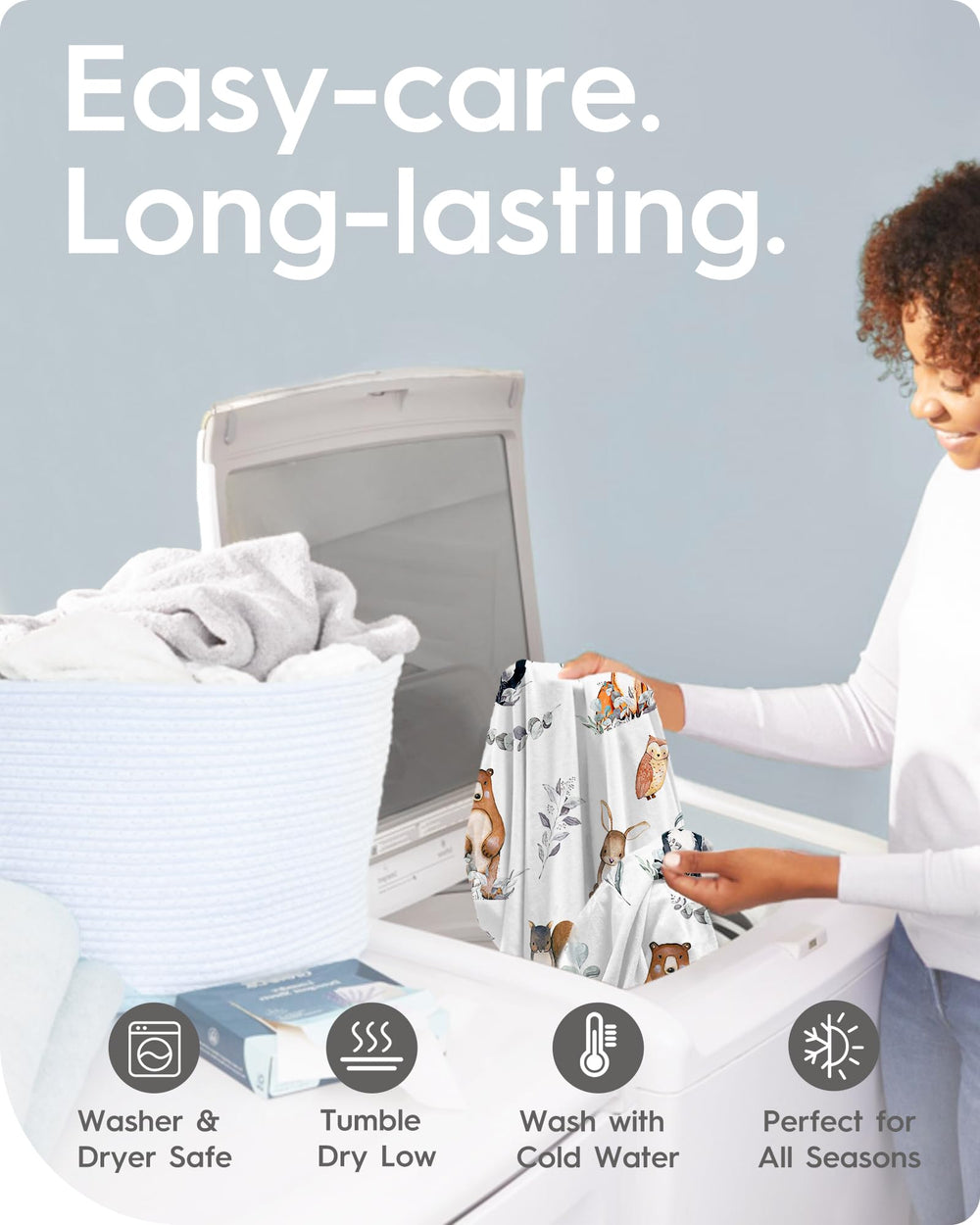 TOTBASIC Netural machine-washable crib sheet remains soft after washing