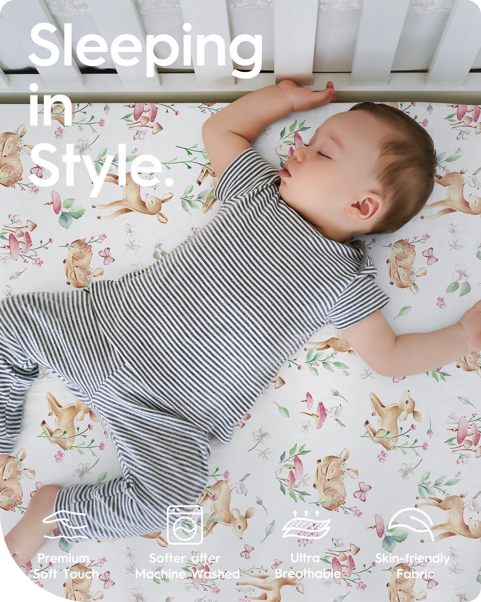 TotBasic skin-friendly crib sheet texture supports sensitive skin