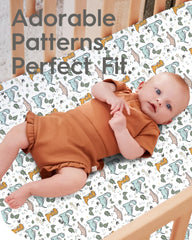 TotBasic deep-pocket 9in crib sheet fits thick mattresses