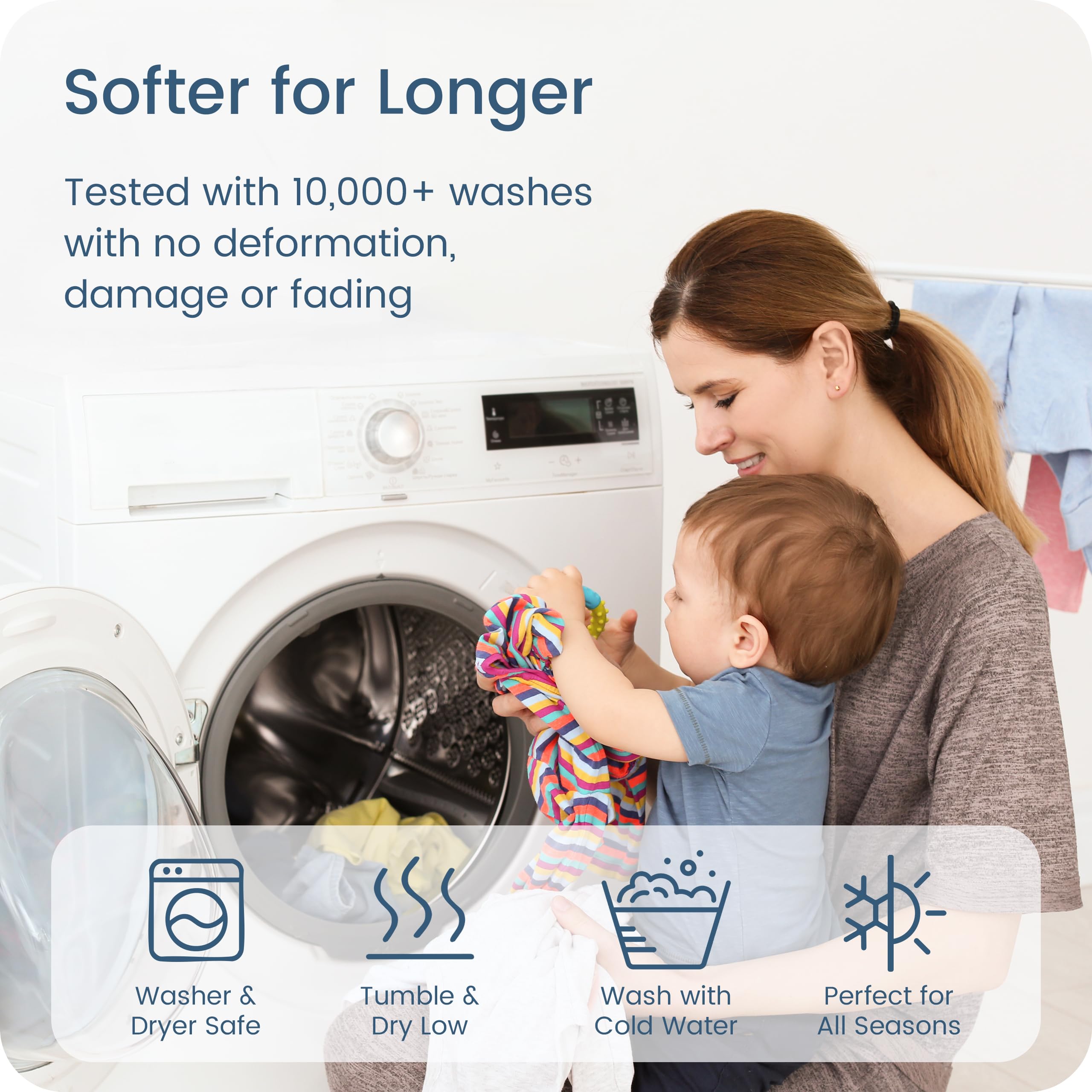 TOTBASIC durable, machine-washable fabric holds shape after repeated washing.