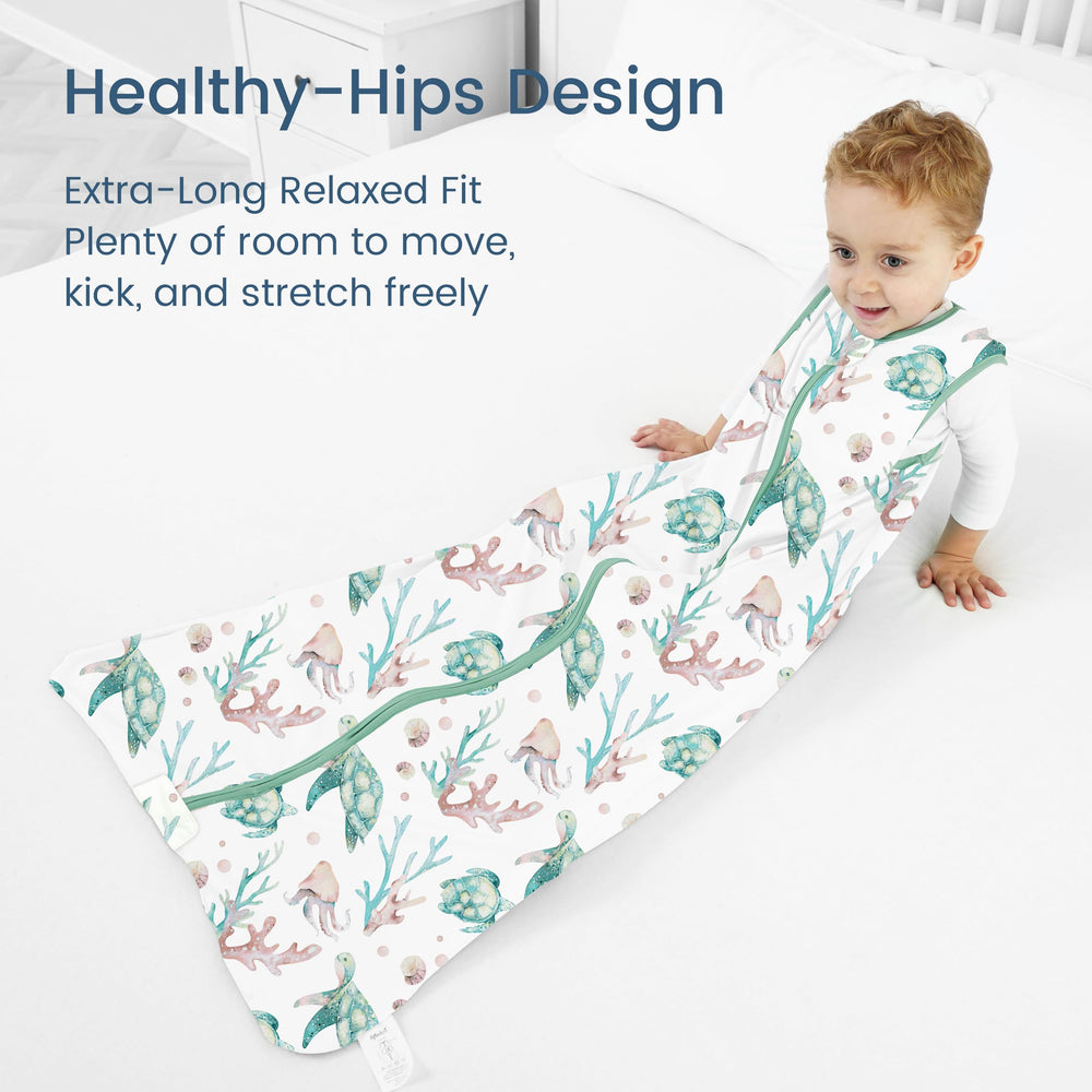 TotBASIC hip-friendly roomy fit supports toddler movement.