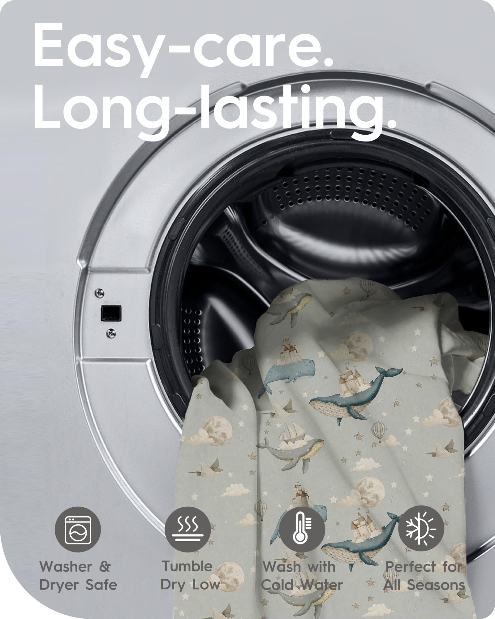TOTBASIC machine-washable playyard sheets simplify cleanup after spills