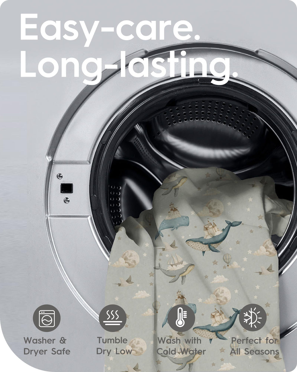 TOTBASIC machine-washable playyard sheets simplify cleanup after spills