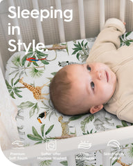 TOTBASIC woodland sheets stretch to fit Graco 27x39 playards securely.