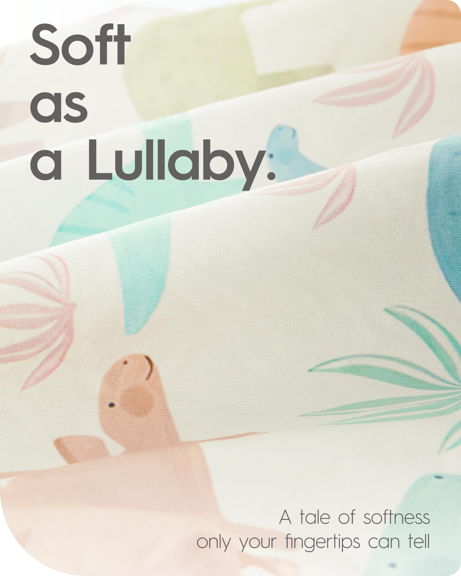 Close detail of TotBasic vintage dino pattern for a calm nursery.