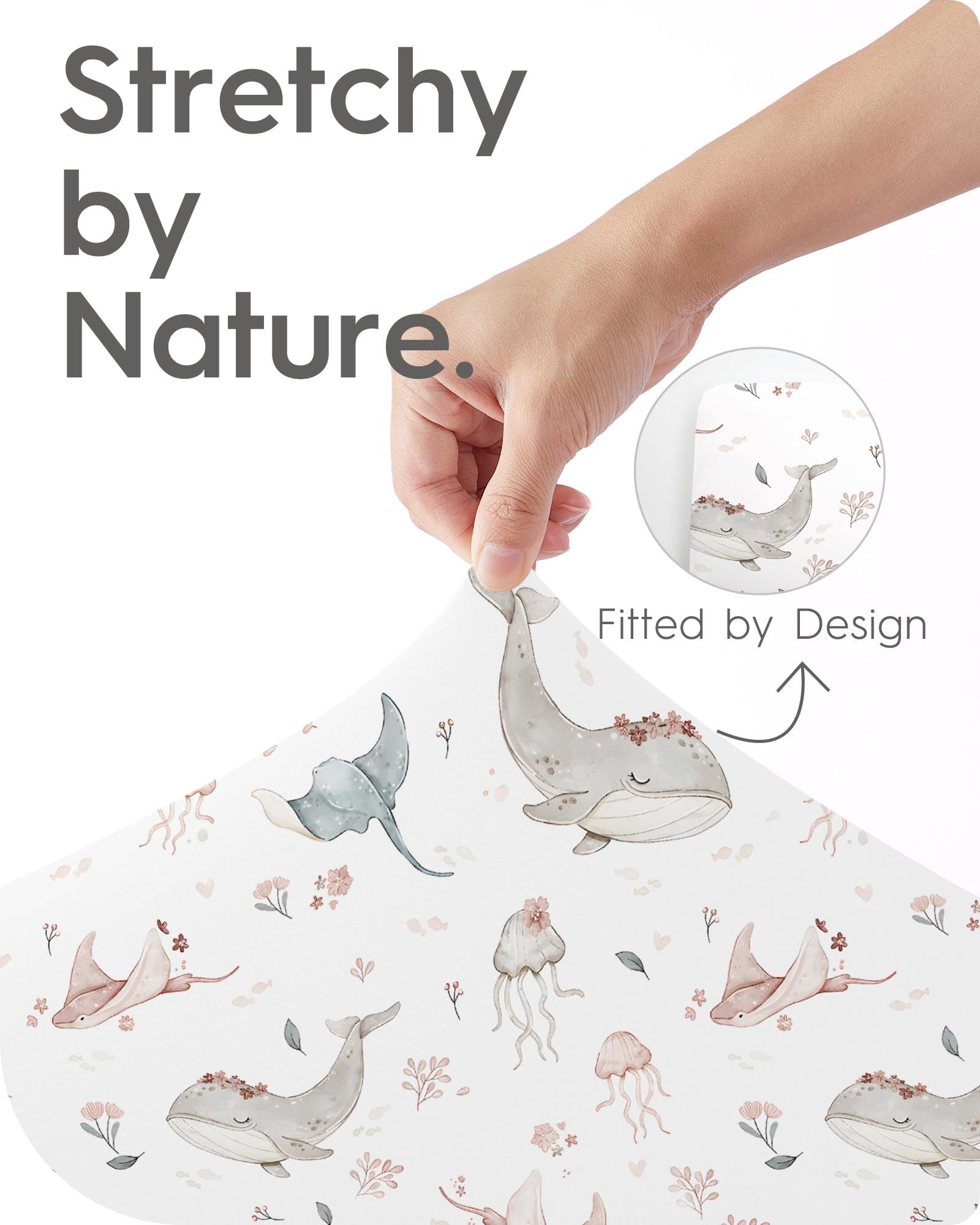 TotBasic pink safari sea animals pattern adds playful charm to nap time.