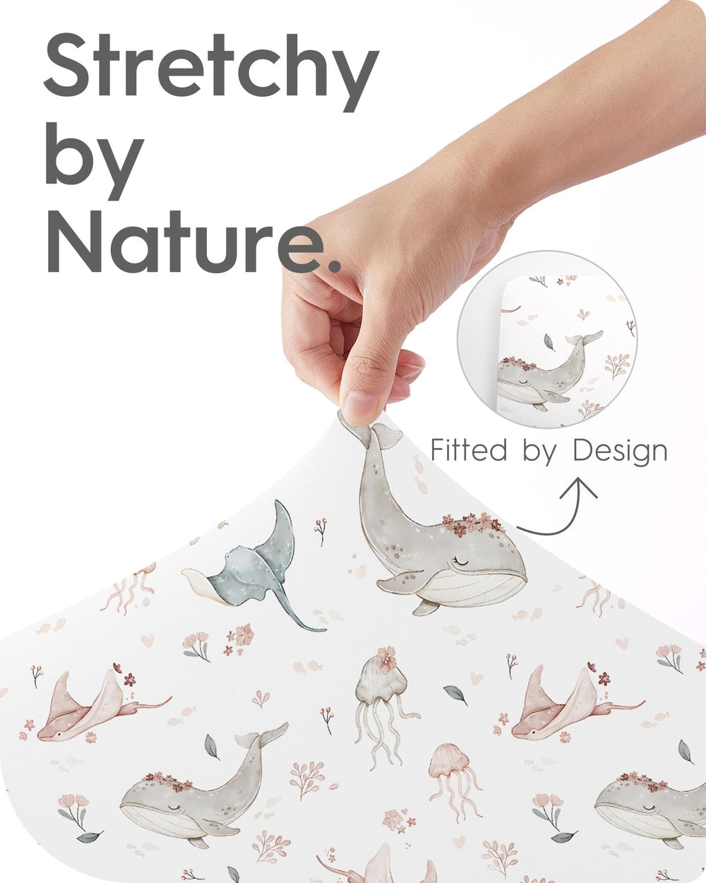 TotBasic pink safari sea animals pattern adds playful charm to nap time.
