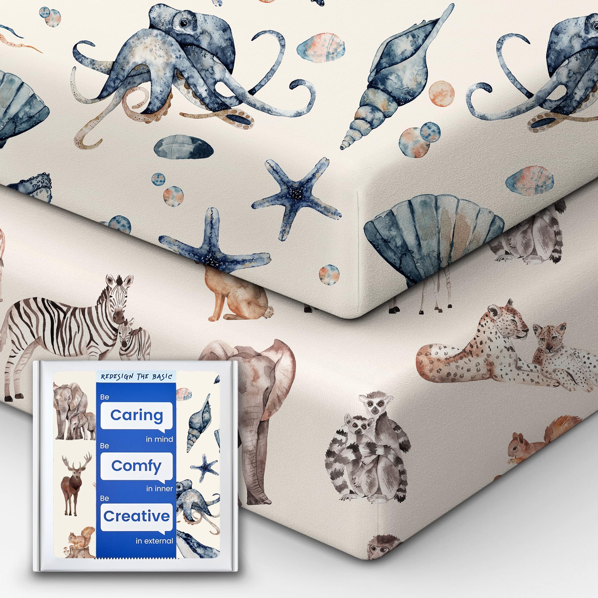 TOTBASIC premium fitted crib sheet on mattress for a secure, snug sleep surface.