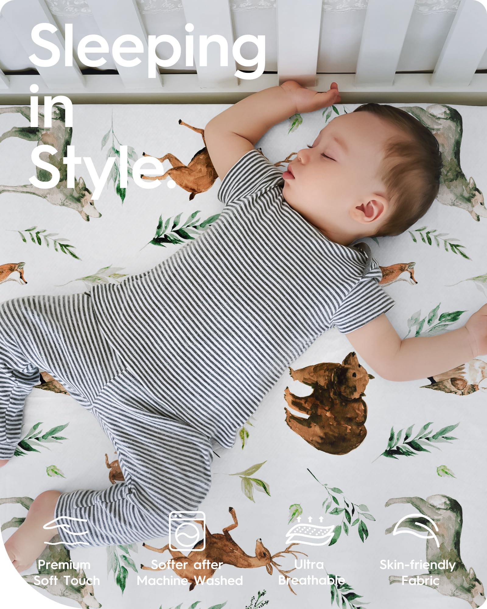 TotBasic crib sheets pattern design brighten nursery aesthetics.