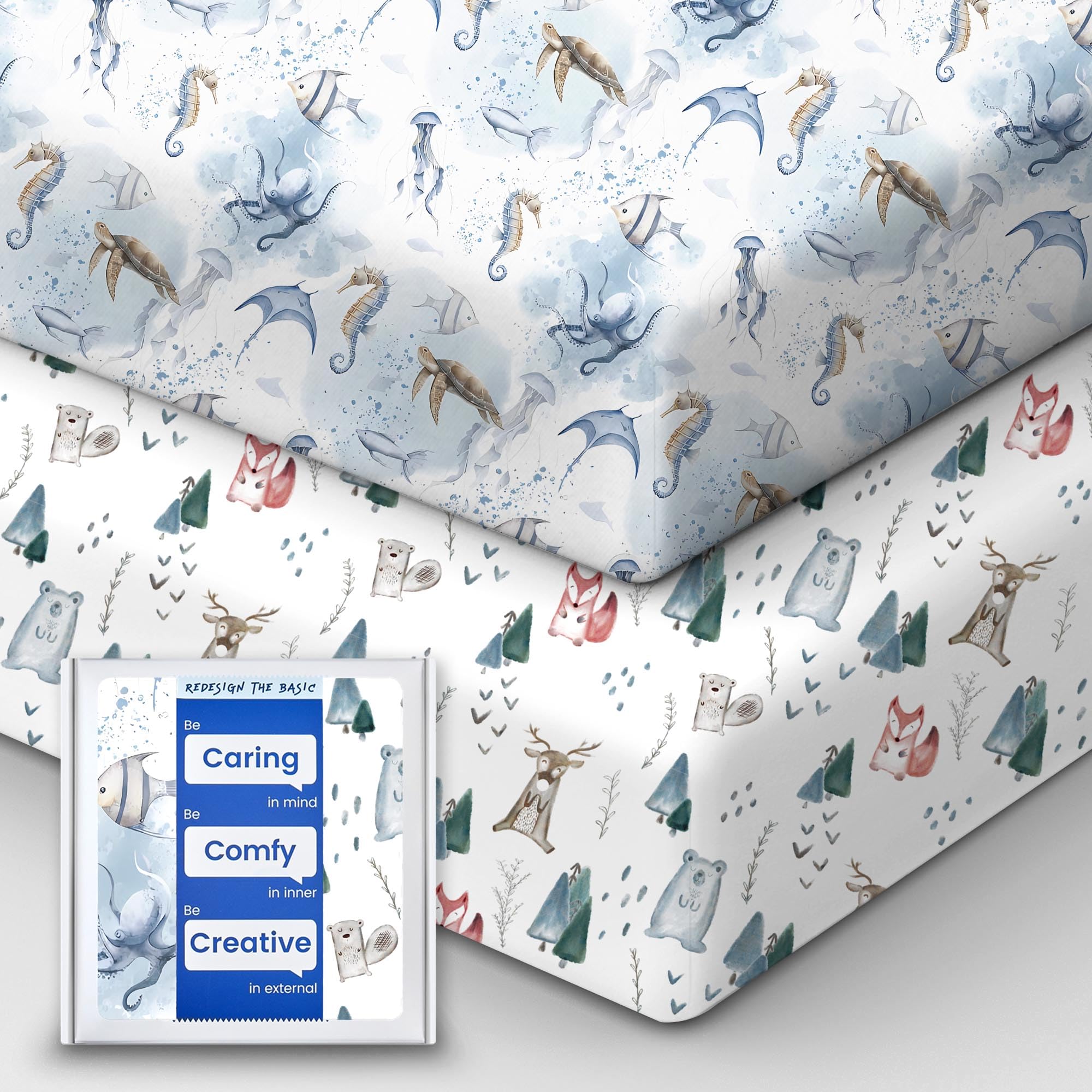 TotBasic safari-animals pack-n-play sheets provide cozy, secure sleep.
