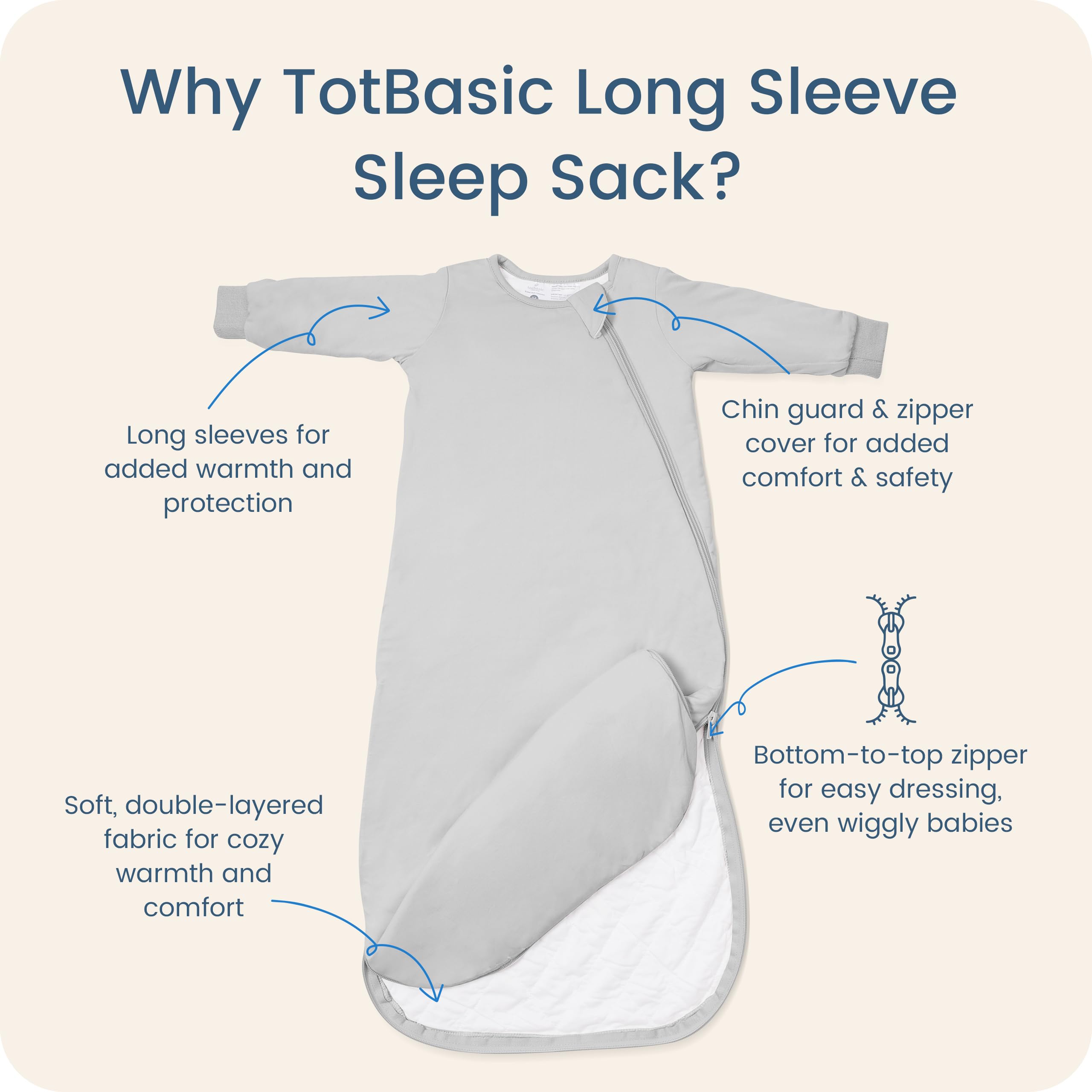 TOTBASIC wearable blanket in soft fabric for cozy nights