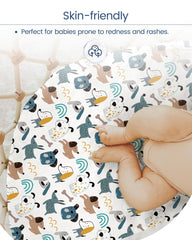 TOTBASIC snug-fit playard sheets maintain a secure, even fit for restless babies.