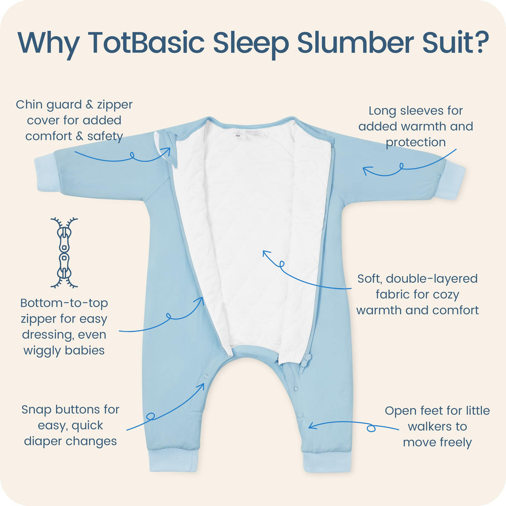 TOTBASIC soft fabric sleep sack feels gentle on delicate skin for everyday use.