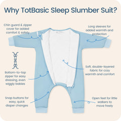 TOTBASIC soft fabric sleep sack feels gentle on delicate skin for everyday use.