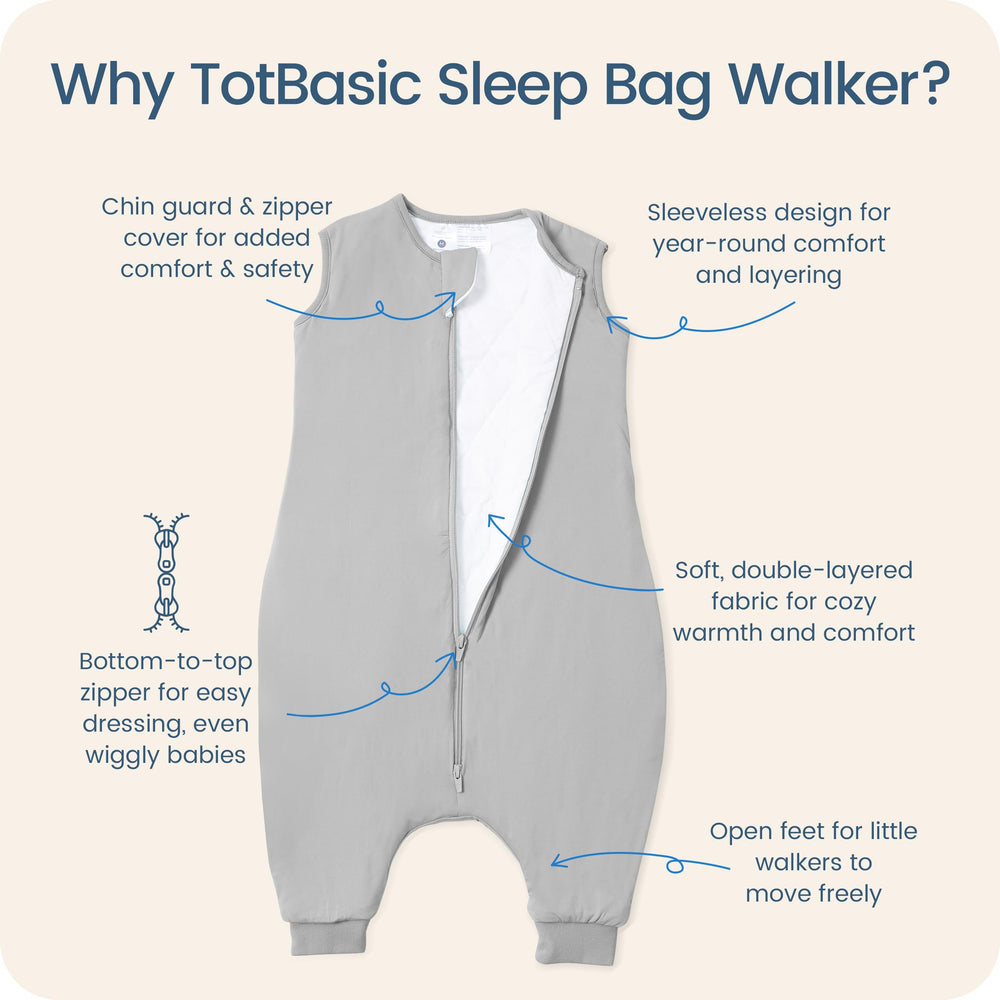 TOTBASIC soft breathable fabric keeps toddlers comfortable without overheating.