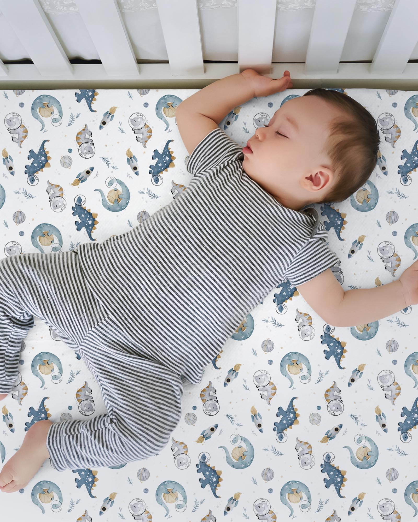 TotBasic sheets fit standard crib mattress 28x52 inches with elastic edge.