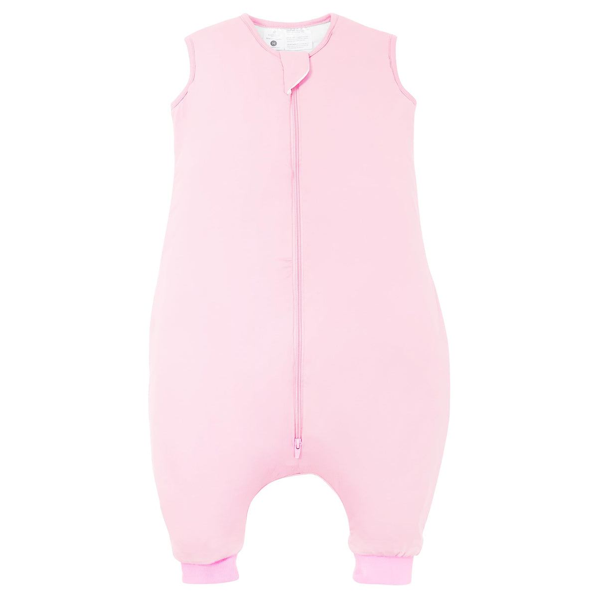 TOTBASIC toddler sleep sack with feet in blush shows a cozy, movable design for curious walkers.