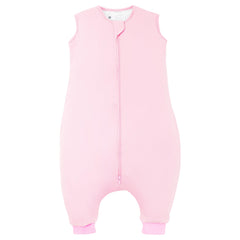 TOTBASIC toddler sleep sack with feet in blush shows a cozy, movable design for curious walkers.