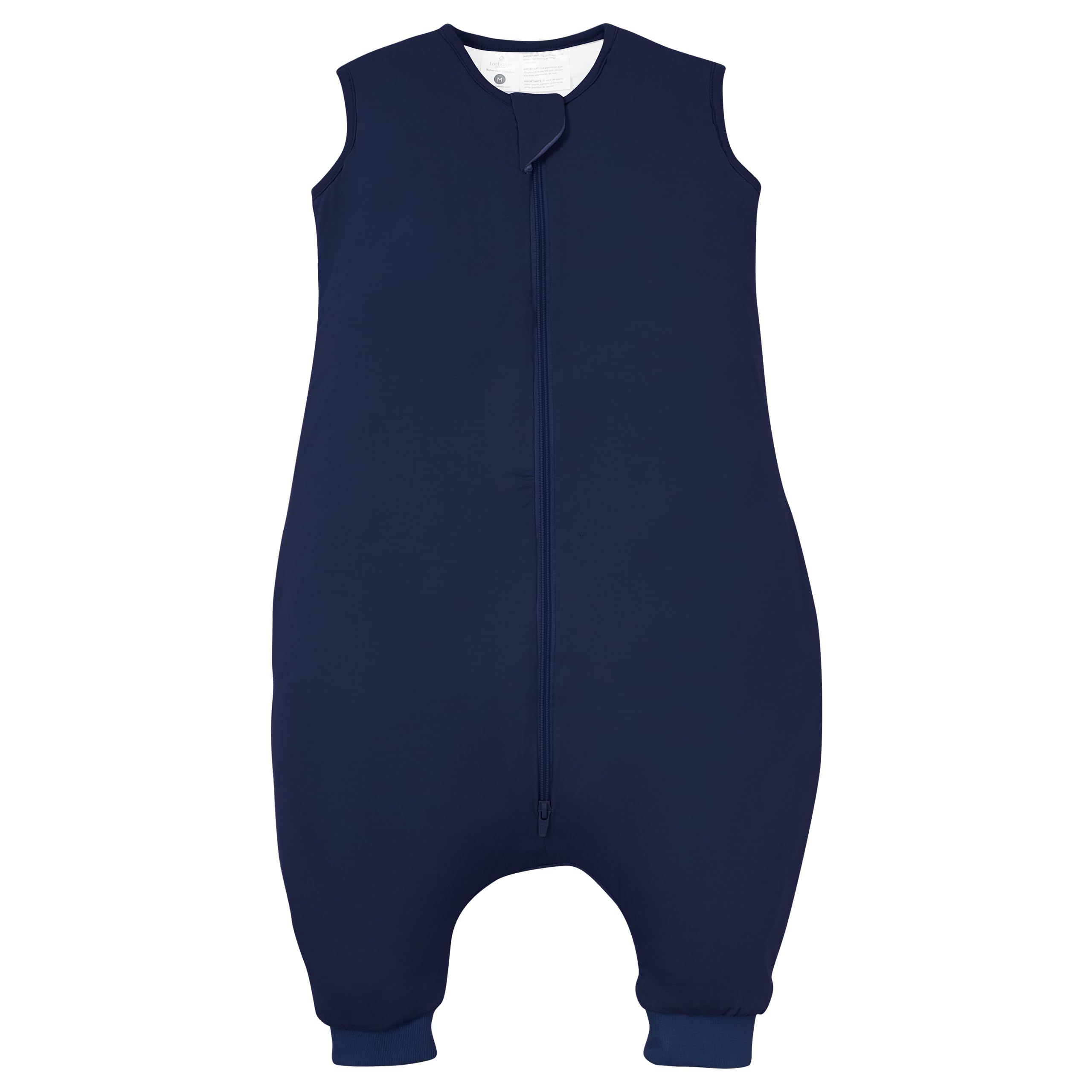 TOTBASIC Toddler Sleep Sack with feet navy, showcasing soft breathable fabric for comfy everyday wear.