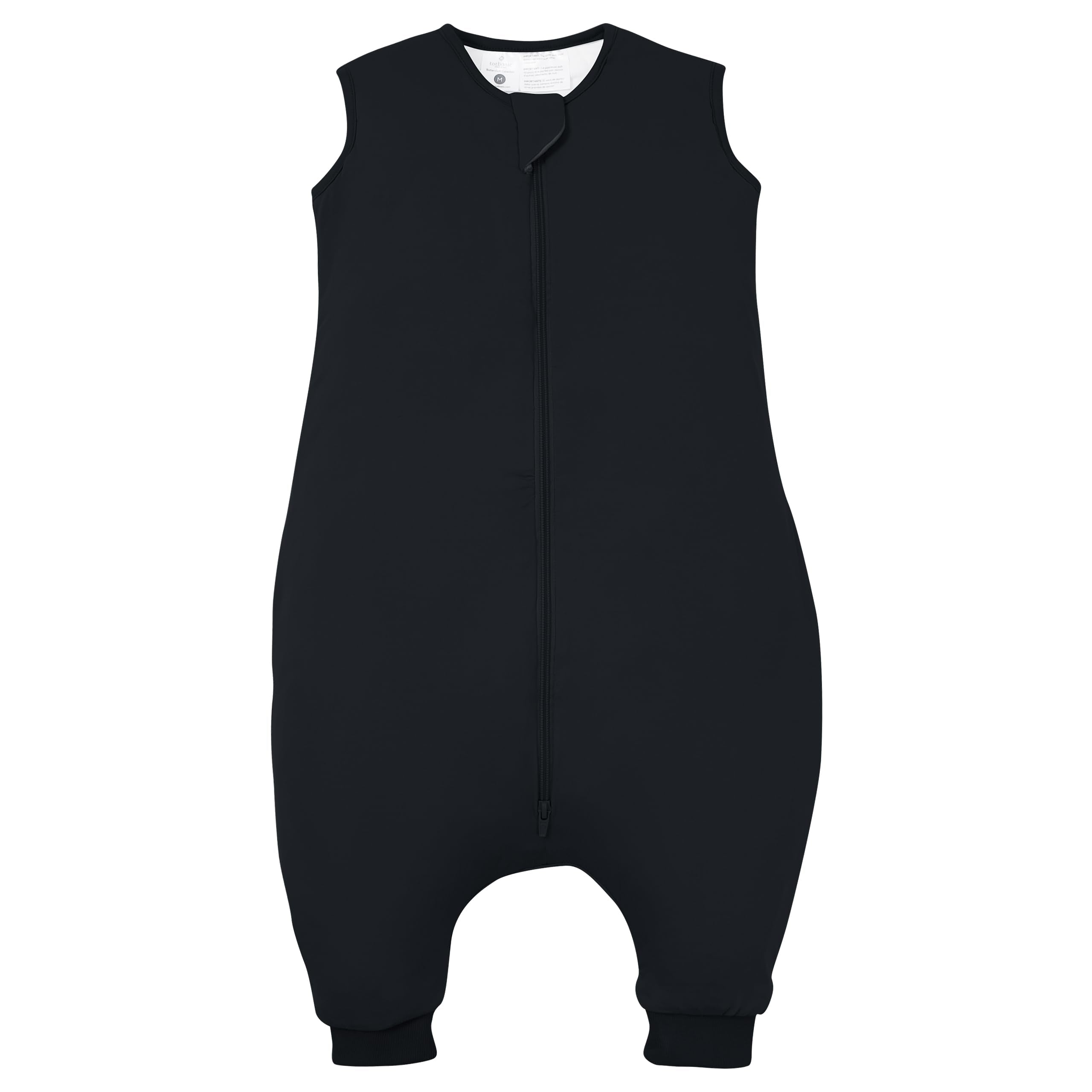 TOTBASIC toddler sleep sack with feet in midnight keeps active walkers warm.