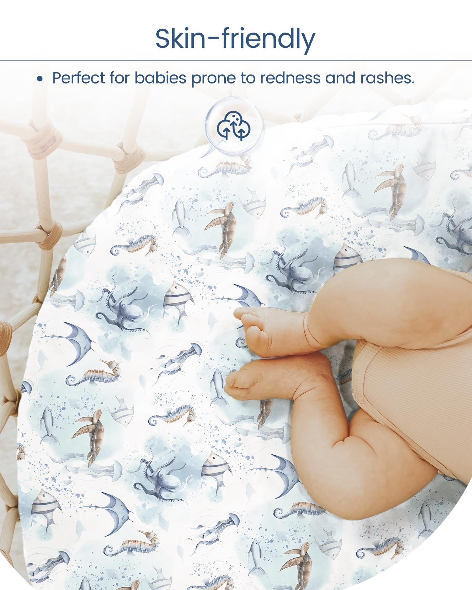TotBasic totcare breathable crib sheets help maintain comfortable sleep temperature.