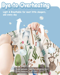 TOTBASIC two-way zipper sleep sack demonstrates easy diaper changes.
