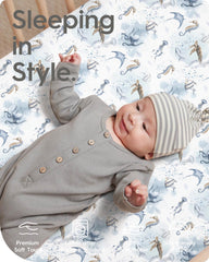 TotBasic ultra-soft jersey mini-crib sheets feel gentle on baby's skin.