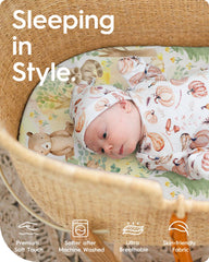 TotBasic universal-fit bassinet sheet shown fitting snugly for easy use.