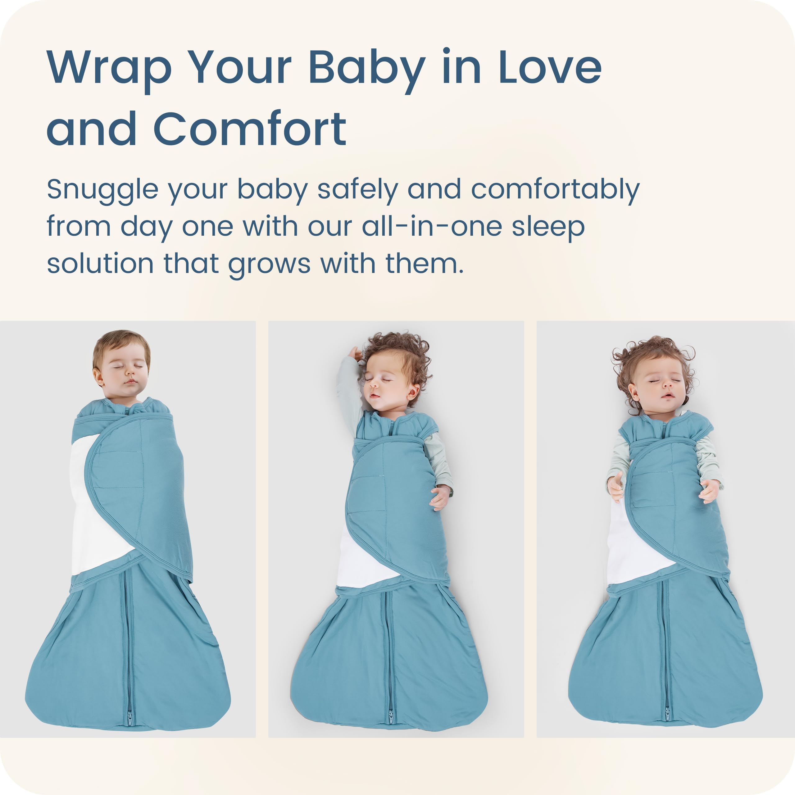 TOTBASIC sleep sack design offers wearable warmth for safe sleep transitions.