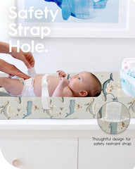 TotBasic Whale Dreams cover with 5-inch pocket fits standard pads up to 32 by 16 inches.