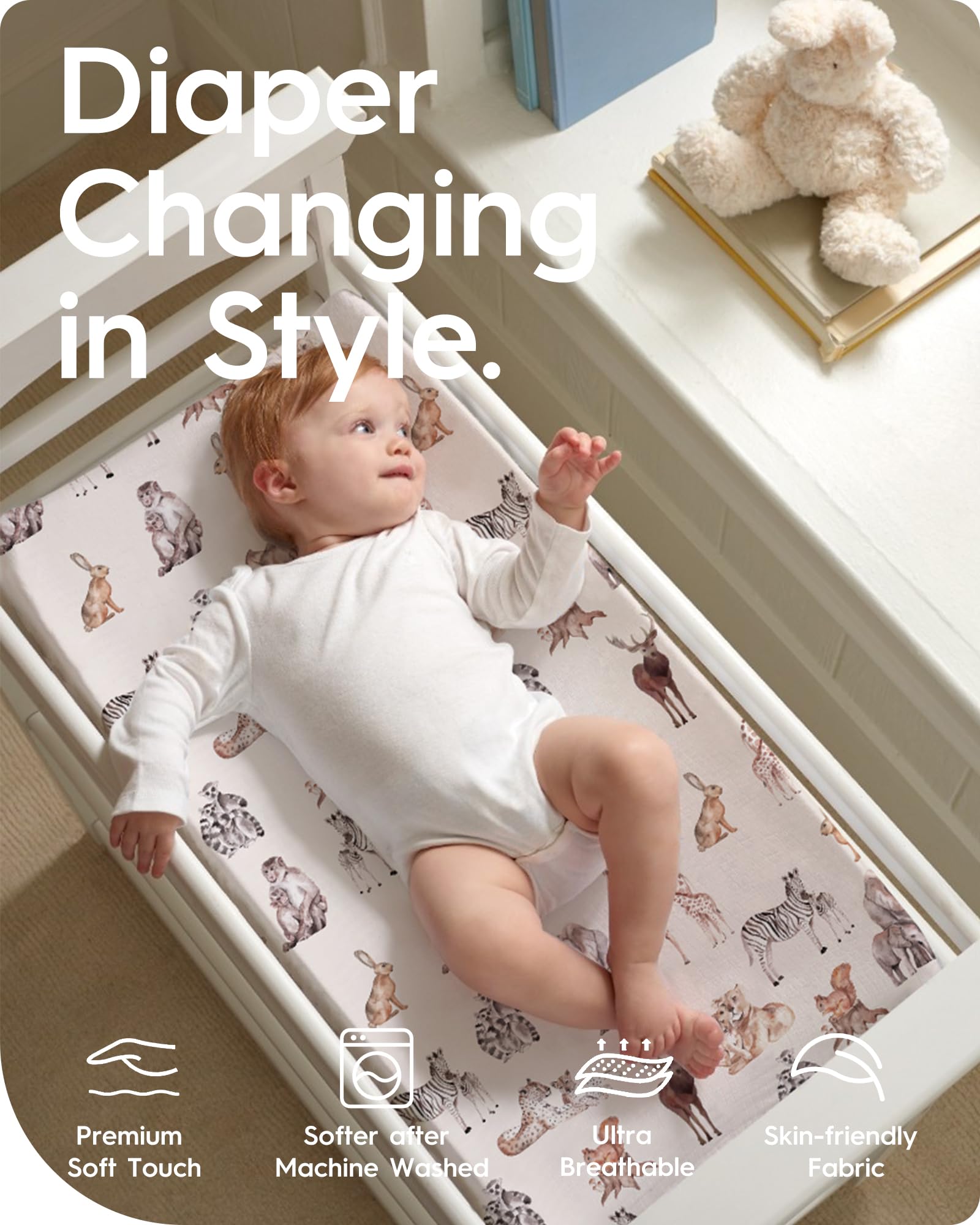 TotBasic wildlife pattern cover offers secure fit for wiggly babies.