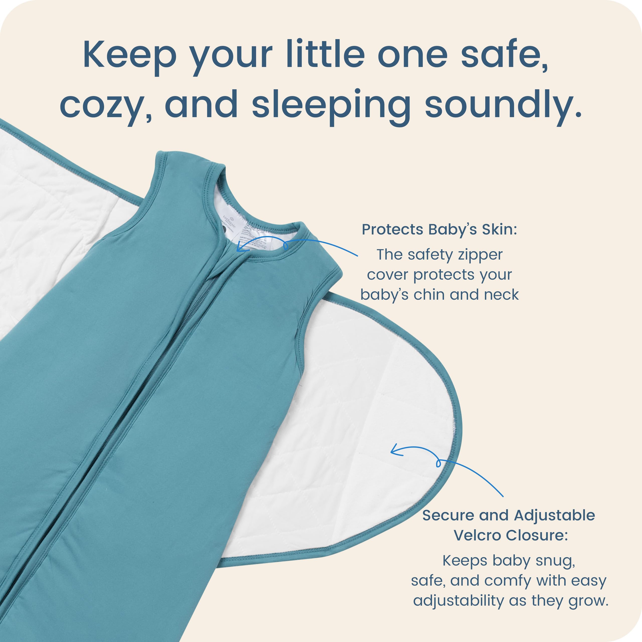 TOTBASIC womb-like comfort promotes calmer naps in midnight swaddle