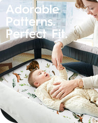 TOTBASIC woodland design adds nursery style while staying breathable.
