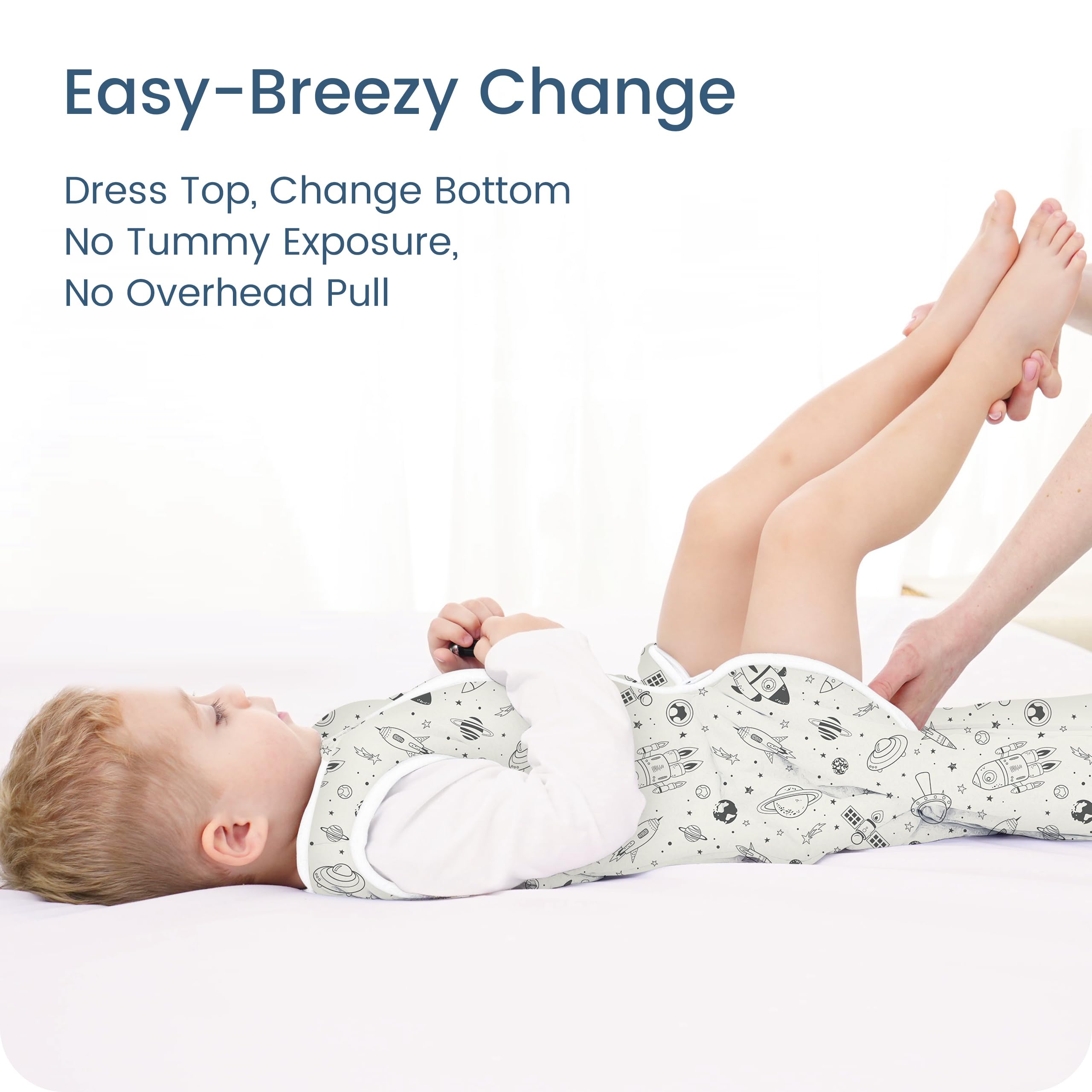 TOTBASIC safe zipper guard protects sensitive skin during night changes.