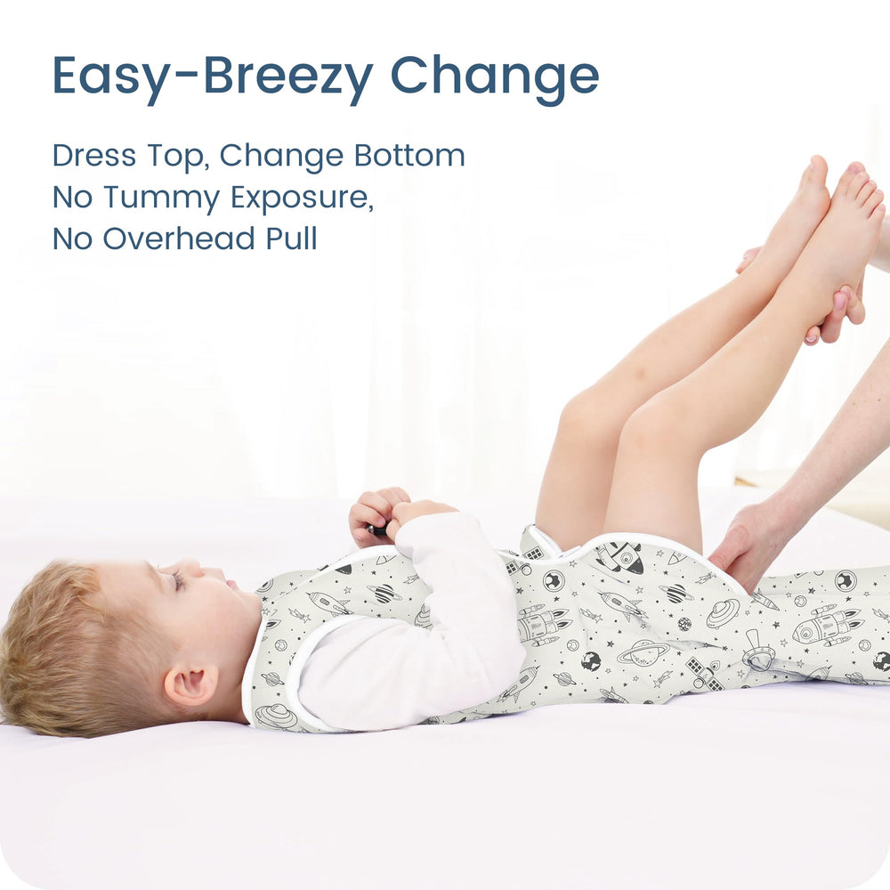 TOTBASIC safe zipper guard protects sensitive skin during night changes.