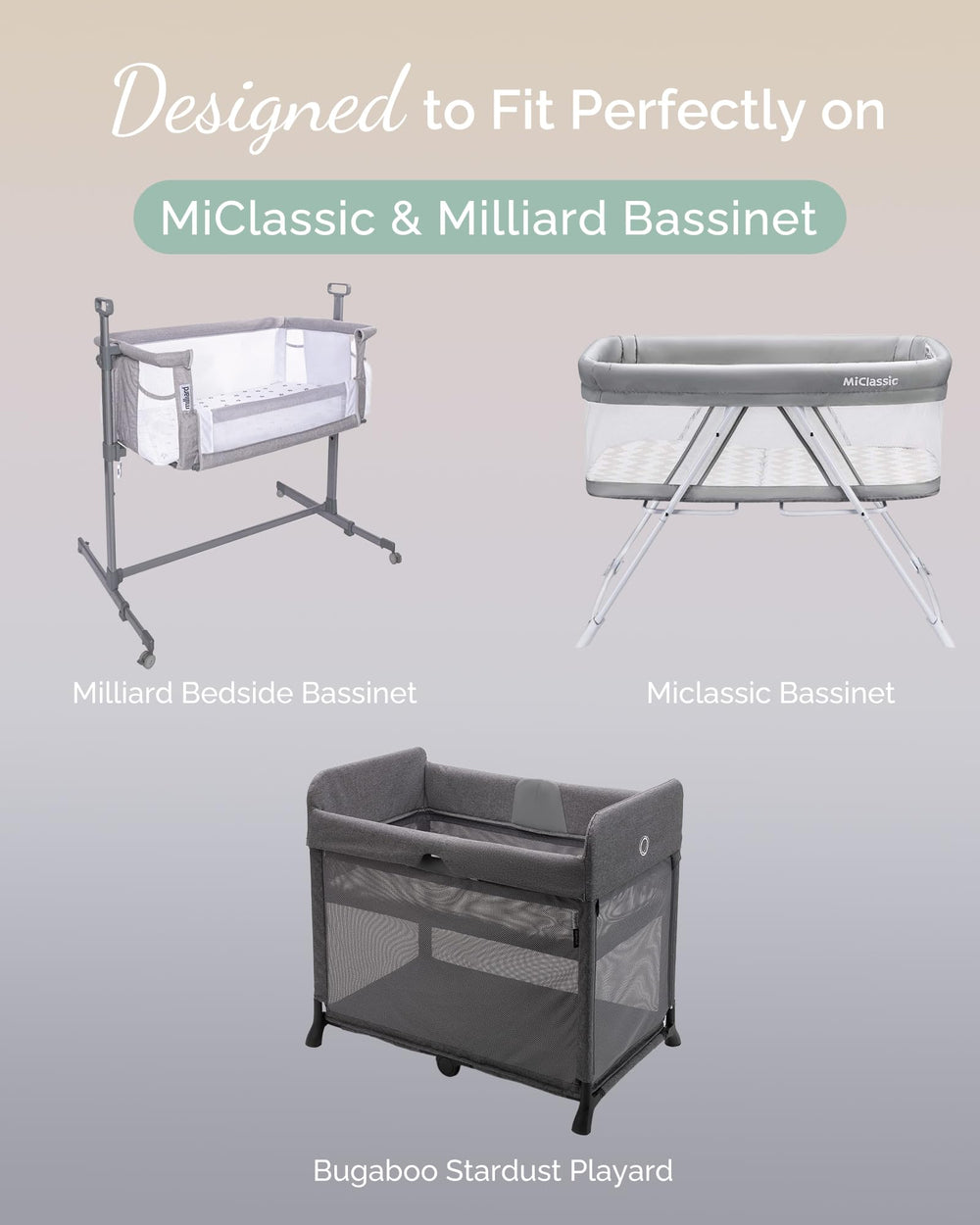 TotCare Sage bassinet sheet showing secure fit and durable knit