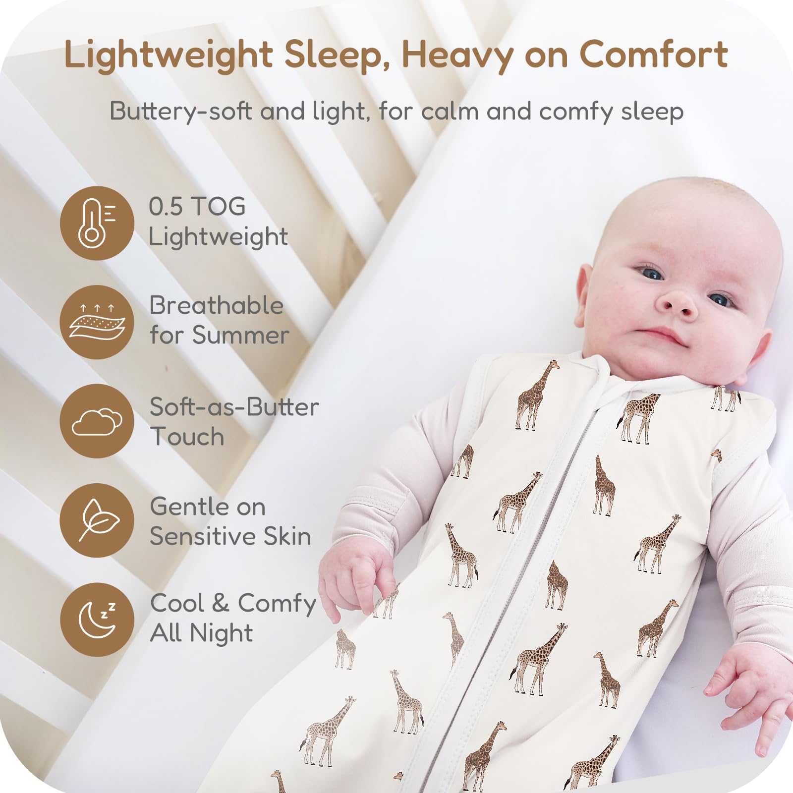 TOTCHILL baby sleep sack bottom zipper for quick diaper changes.